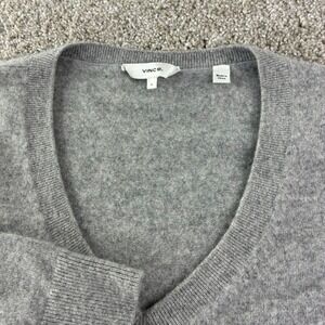 Vince Weeked Cashmere Swearer VNeck Womens L Gray Luxe Minimalist